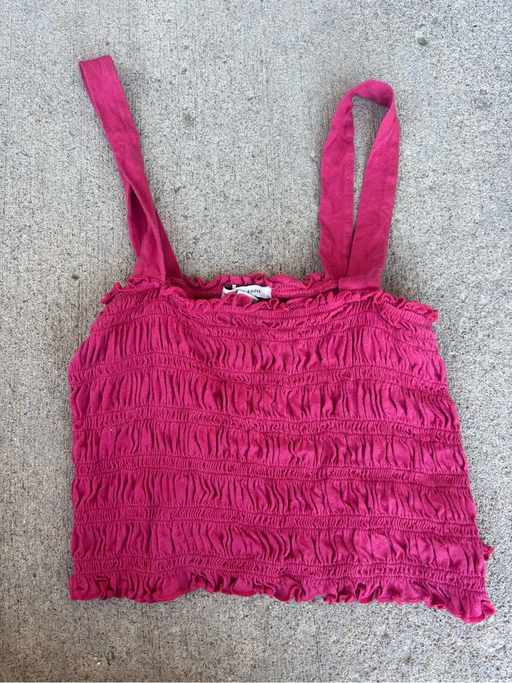 American Eagle Outfitters Hot Pink Smocked Tank